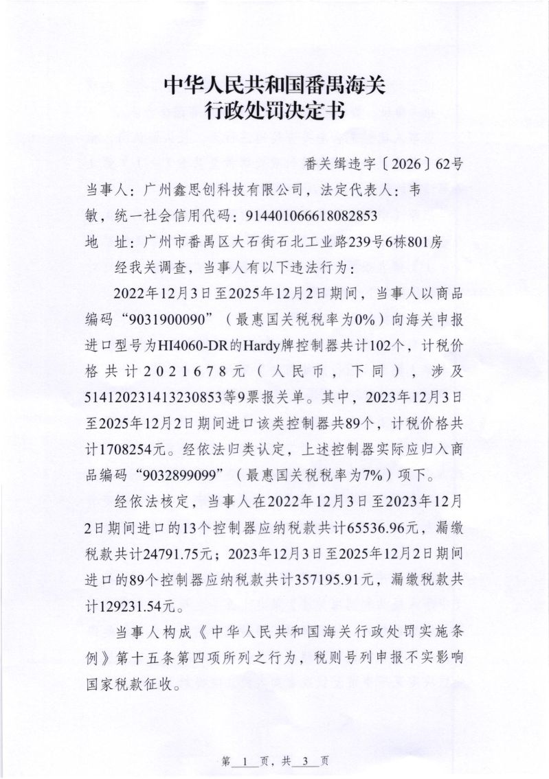 行政处罚决定书 (1)