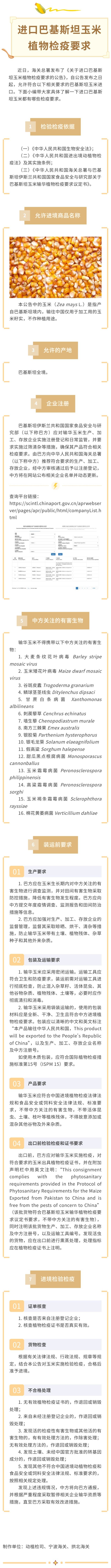 政策解读+_+海关总署关于进口巴基斯坦玉米植物检疫要求的公告